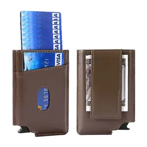 Лидер продаж на Amazon, выдвижной кошелек с держателем для карт с магнитным зажимом для денег и RFID-блокировкой, Тонкий минималистичный мини-кошелек с RFID