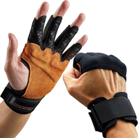 Gants de musculation en cuir de qualité supérieure, demi-doigts, pour femmes et hommes, respirants, légers, avec support intégré pour les poignets, protection complète de la paume, pour la salle de sport