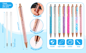 Outil de désherbage artisanal en vinyle pailleté Stylo de désherbage, stylo à bulle d'air, stylo à aiguille rétractable de précision pour les mauvaises herbes artisanales - Product Image 3