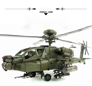 2021 populaire Offre Spéciale 1978 Apache armé hélicoptère antique artisanat décoration bar cyber café tôle de fer modèle d'avion <span class=keywords><strong>militaire</strong></span> - Product Image 5