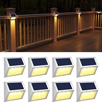 Lampe murale de jardin solaire moderne 6W LED pour villa éclairage d'escalier extérieur étanche IP65 poutres de base en acier inoxydable pour marches