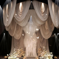 Décoration de scène de mariage semi-circulaire en mousseline de soie laiteuse, modèle 008, fabriquée en Chine, très vendue