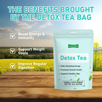 Sachets de thé détox pur OEM ODM, complément à base de plantes, favorise la santé globale du corps et soutient la fonction de perte de poids pour adultes