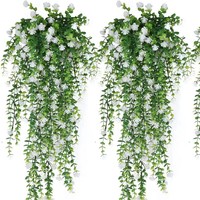 69 pièces de fleurs artificielles en plastique, verdure et lianes suspendues, modèles Yucalyptus, Rotin, Camélia, Rose, Pothos, pour salon