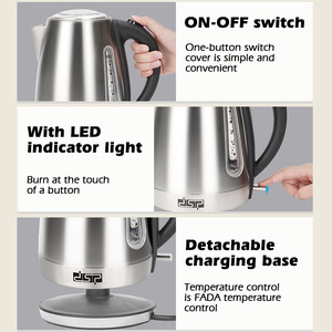 Dsp Electric <b>Kettle</b> 1.7L Stainless Steel Automatic Shut Off Household <b>Water</b> Boiler - Product Image 3