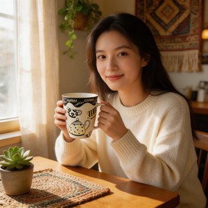 Machine d'impression pour tasses/mugs décoratifs en céramique/grès de 11 oz, design contemporain, origine Hunan, vente en gros, magnifiques mugs à motifs. - Product Image 5