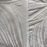 Tissu Jacquard Feuille Tropicale Beige Élégant de Haute Qualité pour Rideaux - Vente Chaude