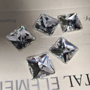 Yanruo-diamantes de imitación transparentes para costura, piedra de cristal para coser, para vestido de boda
