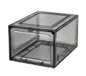 Clear Shoe Box Plastic Shoe Display Boxes Organizer Large Shoe Container Magnetic Side Open Stackable Boxes