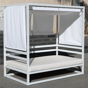 Chaise longue double en aluminium Royal Garden <span class=keywords><strong>pour</strong></span> patio extérieur, lit <span class=keywords><strong>de</strong></span> soleil <span class=keywords><strong>pour</strong></span> <span class=keywords><strong>piscine</strong></span> ou plage, mobilier d'hôtel en métal - Product Image 6
