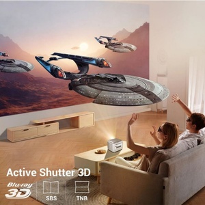 โปรเจคเตอร์พกพา V8 3D ออโต้โฟกัส สมาร์ทแอนดรอยด์ WiFi LED DLP สำหรับใช้งานกลางแจ้งและในบ้าน รองรับความละเอียด 4K Full HD พร้อมแบตเตอรี่ในตัว - Product Image 5