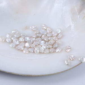 Granulés de perles régénérées blanches de 7-8 mm, non poreux, semi-finis, naturels, cultivés, colorés, pour projets créatifs - Product Image 1