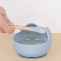 Nouvel arrivage de vaisselle en silicone à motif d'ours mignon pour les produits de salle à manger pour les enfants et les bébés comprenant une assiette et des bavoirs