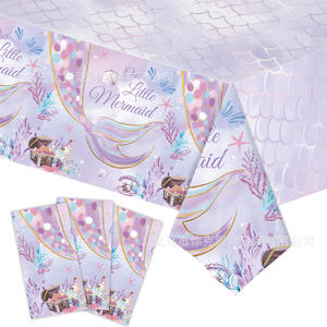 Sirène fête d'anniversaire faveurs en plastique couverture <span class=keywords><strong>de</strong></span> <span class=keywords><strong>Table</strong></span> nappe décorations pour filles anniversaire mariage sirène thème fête décor - Product Image 4