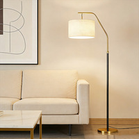 Lampe sur pied en métal nordique, abat-jour en tissu moderne, décoration de salon, lampe sur pied pour chevet