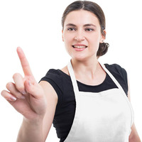 Tabliers de travail blancs unisexes pour la cuisine et la restauration, pour hommes et femmes, avec poches, tablier de serveur uni, logo personnalisé, vente en gros