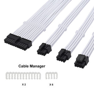 Kit d'extension de câbles PC 24 <span class=keywords><strong>broches</strong></span> (4+4 <span class=keywords><strong>broches</strong></span>, <span class=keywords><strong>6</strong></span>+2 <span class=keywords><strong>broches</strong></span>*2) pour <span class=keywords><strong>alimentation</strong></span> GPU, PCI-E, <span class=keywords><strong>et</strong></span> <span class=keywords><strong>carte</strong></span> mère d'ordinateur de bureau - Product Image 3