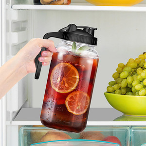 Nhà máy bán lớn Jar 64oz 2 <span class=keywords><strong>Quart</strong></span> Mason Jar bể nước với xử lý và lật nắp thủy tinh lưu trữ nước cho nhà bếp - Product Image 6