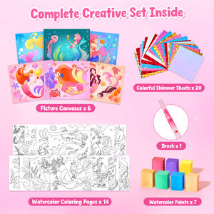 Libro de Dibujo Multifuncional con Transferencia de Agua con Temática de Sirena Joycat, Libro de Pintura, Juguetes para Colorear - Product Image 4