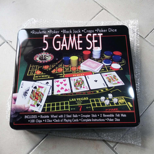 Kotak warna Poker 5 In 1 Set permainan kasino dadu Spinner Rusia Set untuk pesta rumah - Product Image 2