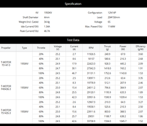 Moteur de drone FPV sans balais BLDC DC à aimant permanent étanche T-Hobby <span class=keywords><strong>Black</strong></span> <span class=keywords><strong>Friday</strong></span> 2207 1950KV 6S 24V 1144W - Product Image 4
