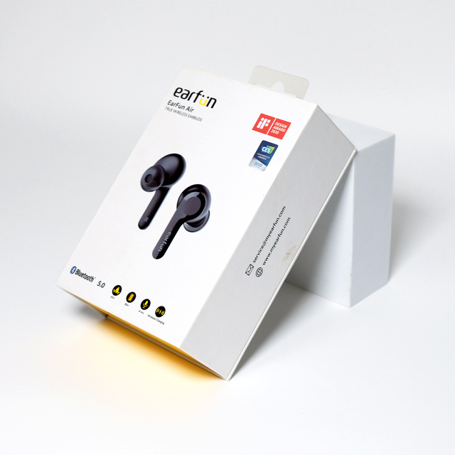 UV Printed Book-Type Earphone Electronic Product Box Paper Box with Hanger and EVA Insert