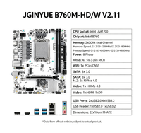 Carte mère JGINYUE B760M-HD/W LGA1700 Intel B760 DDR4 4800MHz 8 Phases d'alimentation 2x M.2 NVMe 4.0 WiFi PCIe M-ATX pour PC de bureau