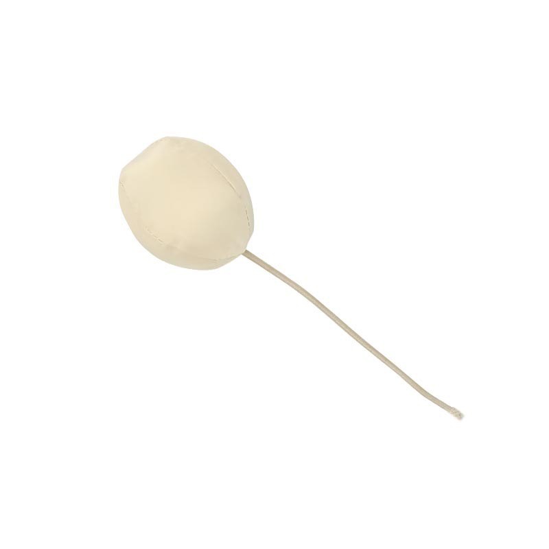 White cloth ball with a small tail