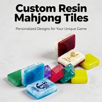 Tuiles de Mahjong Personnalisées Gravées, Pièces d'Échecs en Résine Époxy, Accessoires de Jeu d'Échecs avec Texture de Pierre Nacre Blanche