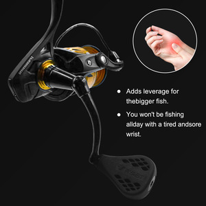 Poignée de moulinet de pêche QY 66mm TPE noire pour Slammer Spinfisher 2500-4500 - Product Image 3