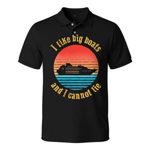 Camiseta Polo Vintage con Estampado 'Me Gustan los Barcos Grandes y No Puedo Mentir', Ideal para Promociones - Product Image 2