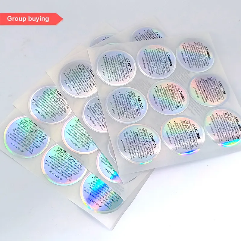 Personalizado holograma etiquetas de segurança lip gloss tubos selo do laser adesivo 3d logotipo prata vazio holograma para etiqueta caixa garrafas
