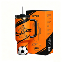 Gobelet isotherme en acier inoxydable de 40 oz avec couvercle rotatif, cadeau de football 2026 pour les États-Unis, le Canada et le Mexique, couleurs et logo personnalisés