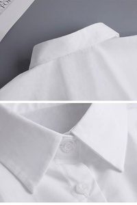 <span class=keywords><strong>Camicia</strong></span> Formale in Maglia con Colletto in Cotone per Uomo e <span class=keywords><strong>Donna</strong></span> 2025, Bottoni, Tinta Unita Nero e Bianco, Versatile per Business - Product Image 5