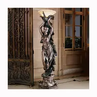 Antique Bronze Woman Statues Lamp