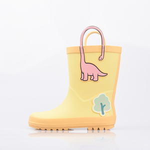 Bottes de pluie imperméables pour enfants avec petits autocollants de dinosaures et d'arbres - Product Image 2