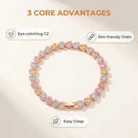 Gelang Rantai & Link Zirkon Tetesan Air Tak Beraturan Warna-warni Berkilau Manis, Perhiasan Tangan Fashion Cantik untuk Wanita