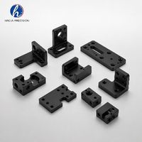 Pièces structurelles en aluminium CNC sur mesure, anodisées noires à revêtement dur, support en L, pince en U, bloc de montage, automatisation, usinage rapide par électroérosion à fil de 0,01 mm