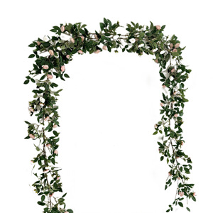 Guirnalda de Flores Artificiales de Rosas de 180 cm de Alta Calidad al por Mayor con Hojas Verdes para Decoración de Bodas y Fiestas en el Hogar - Product Image 1