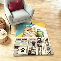 Tapis de sol personnalisé imprimé en gros, motif animal (chat, perroquet), antidérapant, lavable, pour décoration intérieure, idéal pour le dropshipping