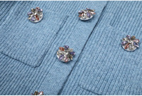 Nouveauté, ensemble de vêtements pour femmes toutes saisons, pull en tricot à col boutonné uni, élégant, décontracté, cardigan, jupe midi en tricot
