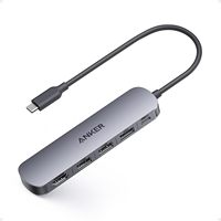 Hub USB-C Anker, 5-en-1 pour ordinateurs portables, adaptateur multiport HDMI 4K |   Dongle USB C avec puissance maximale de 90 W, ports de données USB A 5 Gbps, A8357