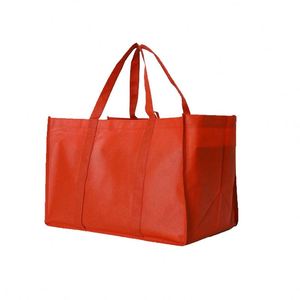 Sac fourre-tout en non-tissé en stock, 41x26x33 cm, fond large, rouge, polyvalent pour cadeaux de mariage et événements - Product Image 2