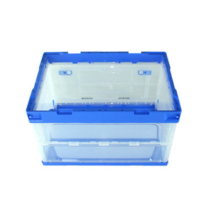Hot selling clear rectangle plastic folding box,collapsible storage box