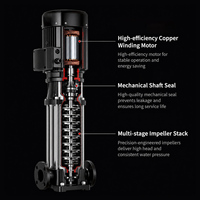 Pompe centrifuge multi-étages haute pression CDLF en acier inoxydable pour l'irrigation agricole et l'alimentation en eau 3-22kW CE ISO