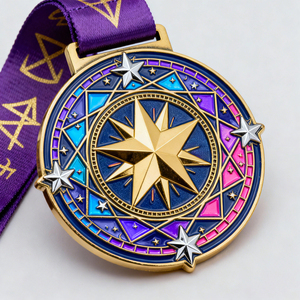 Manufacturer Metal Medals Design Logo Awards Soft Enamel Tech Medal with <b>Ribbon</b> and Engraved Name Robotics Competition Medal - Product Image 2