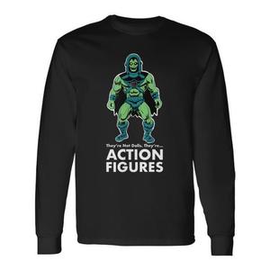 Camiseta de manga larga con estampado de figuras de acción de los años 80: No son muñecas, son figuras de acción - Product Image 1