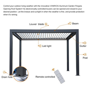 Jardín <span class=keywords><strong>de</strong></span> invierno 8x3 3x3 5x4 <span class=keywords><strong>de</strong></span> aluminio Louvre pérgola bioclimática cafetería restaurantes pérgola al aire libre <span class=keywords><strong>con</strong></span> paredes laterales <span class=keywords><strong>de</strong></span> vidrio - Product Image 2
