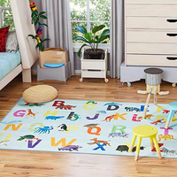 Tapis en peluche moderne en polyester doux, facile à nettoyer, texturé, lavable en machine, ensemble pour adolescents, enfants, salon, couloir, décoration