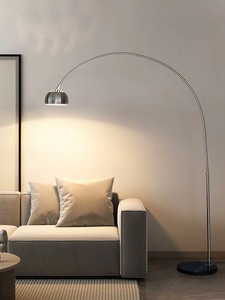Hiện Đại Tối Giản <span class=keywords><strong>Arc</strong></span> Đèn Sàn Chải Nickel Kết Thúc Có Thể Điều Chỉnh Cánh Tay LED Nguồn Ánh Sáng Cho Phòng Khách Phòng Ngủ Office-E27 Cơ Sở - Product Image 2